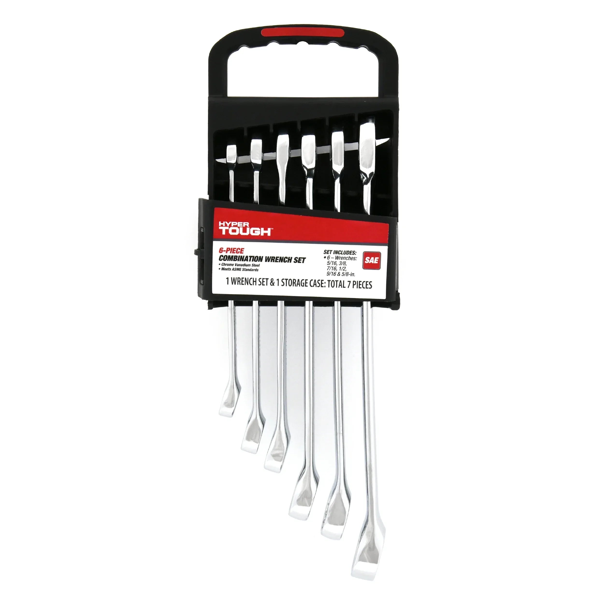 Hyper Tough 6-Piece SAE Combination Wrench Tool Set, Hand Tools