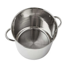 Stainless steel stock pot with lid and side handles