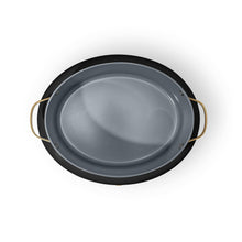 Gray multi-cooker pot liner with smooth interior and circular rim