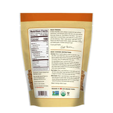 Organic farro grain bag with nutrition facts panel