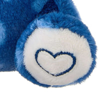 Blue plush bear foot pad with white heart patch