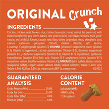 Cat treat canister ingredients and guaranteed analysis label panel