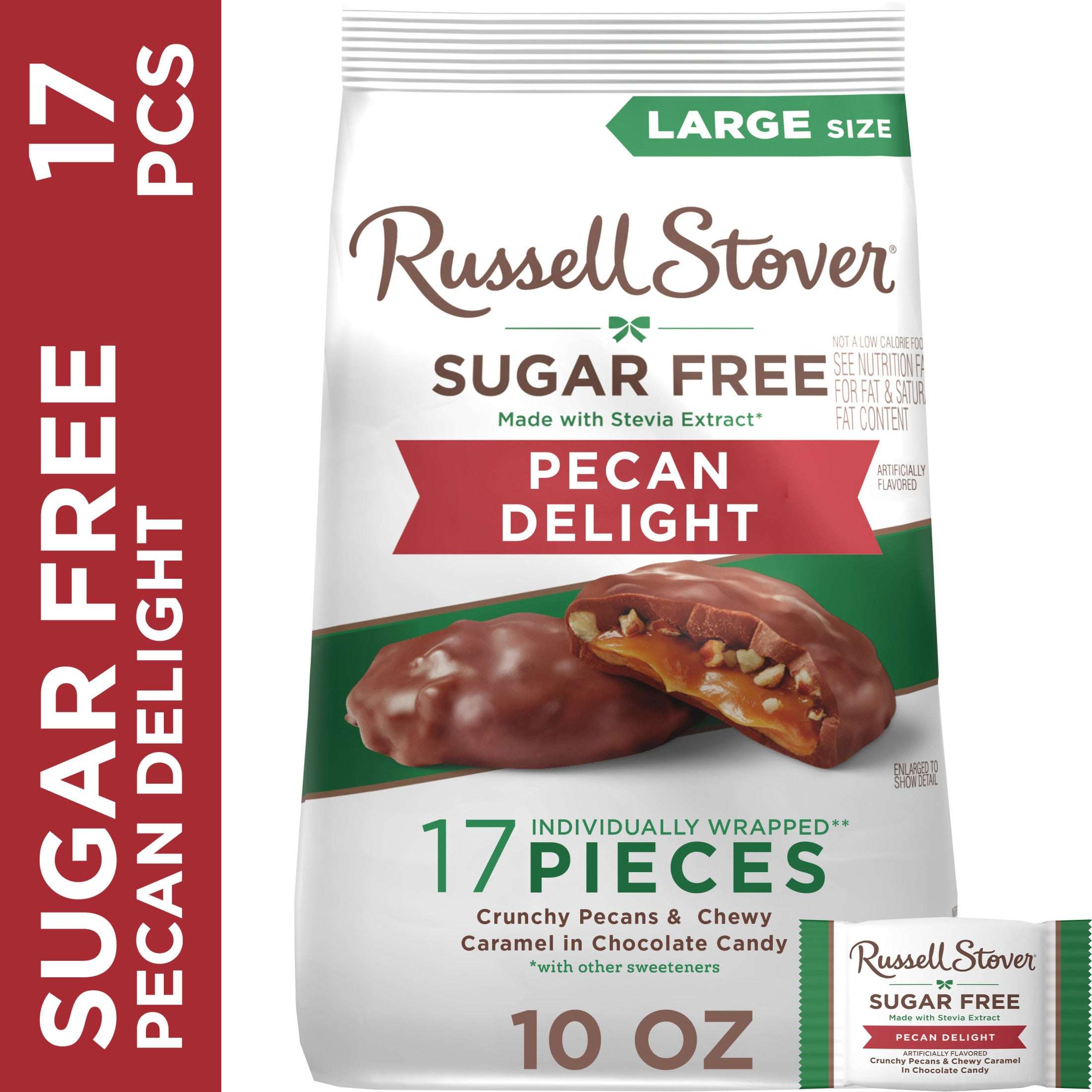 RUSSELL STOVER Sugar Free Pecan Delight Chocolate Candy, 10 oz. bag