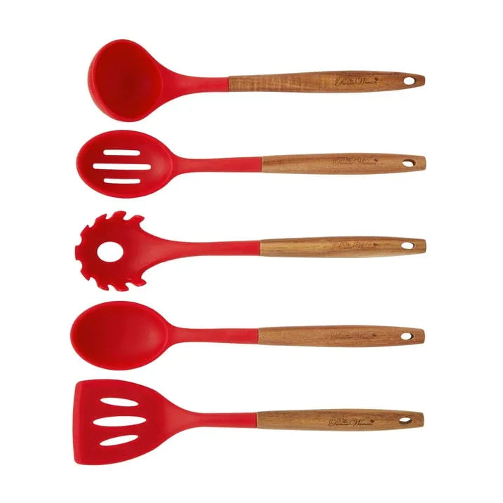 The Pioneer Woman 10-Piece Silicone and Acacia Wood Handle Cooking Utensils Set