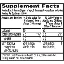 Supplement Facts label with serving size, calories, carbs, sugars, and BCO-30 coagulants