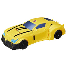 Yellow vehicle toy with blue windshield, black grille, and black wheel accents.