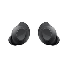 Graphite true wireless earbuds, front view of two earbud housings