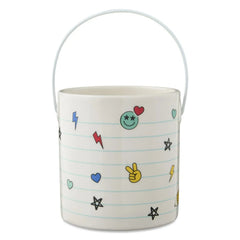 Work of Heart Ceramic Pail, Multicolor, 5", Valentine's Day by Way To Celebrate