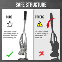 Safety-focused manual juicer with secured handle design to prevent falling
