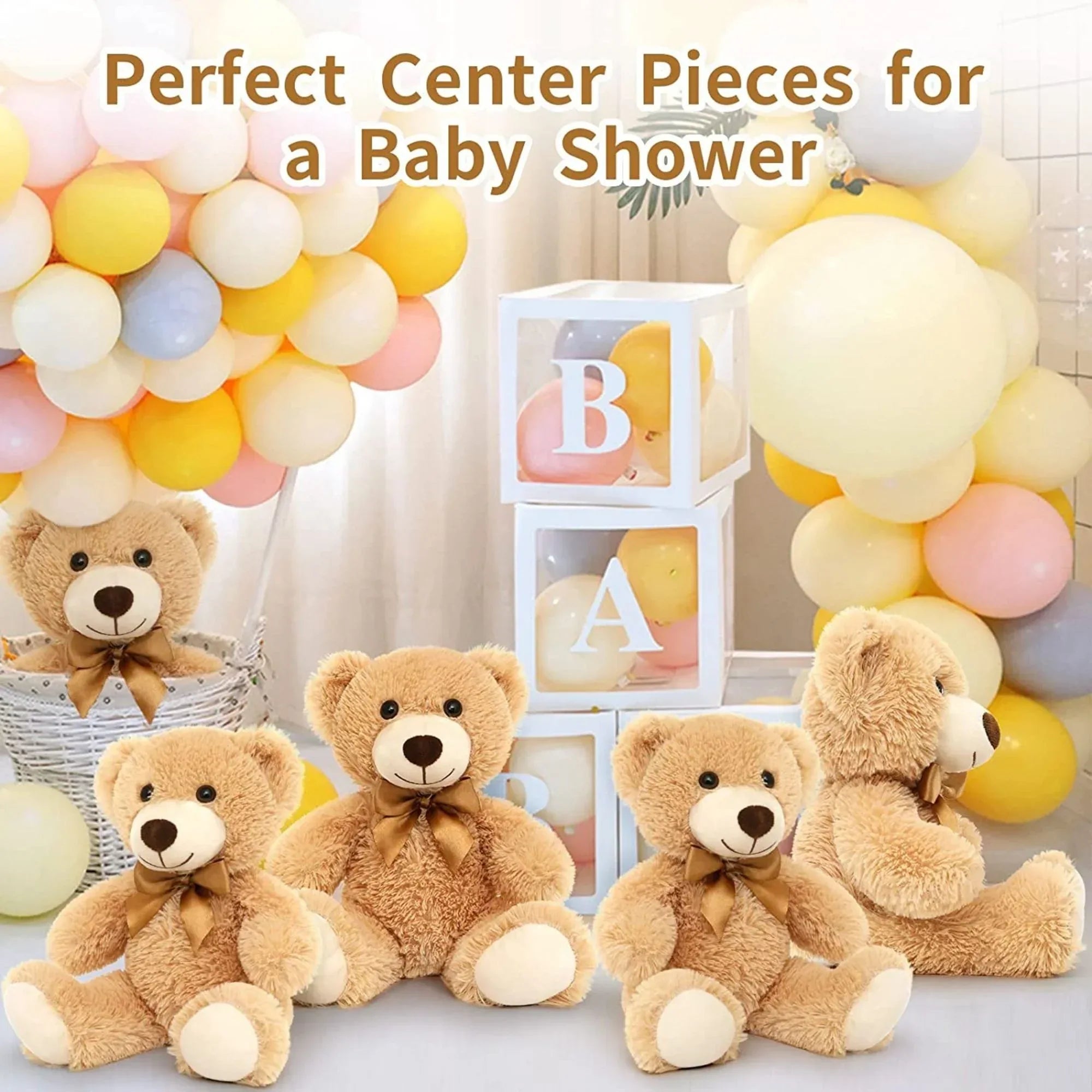 MorisMos 5 Packs Teddy Bears 14'' Bulk Stuffed Animals Plush Bear
