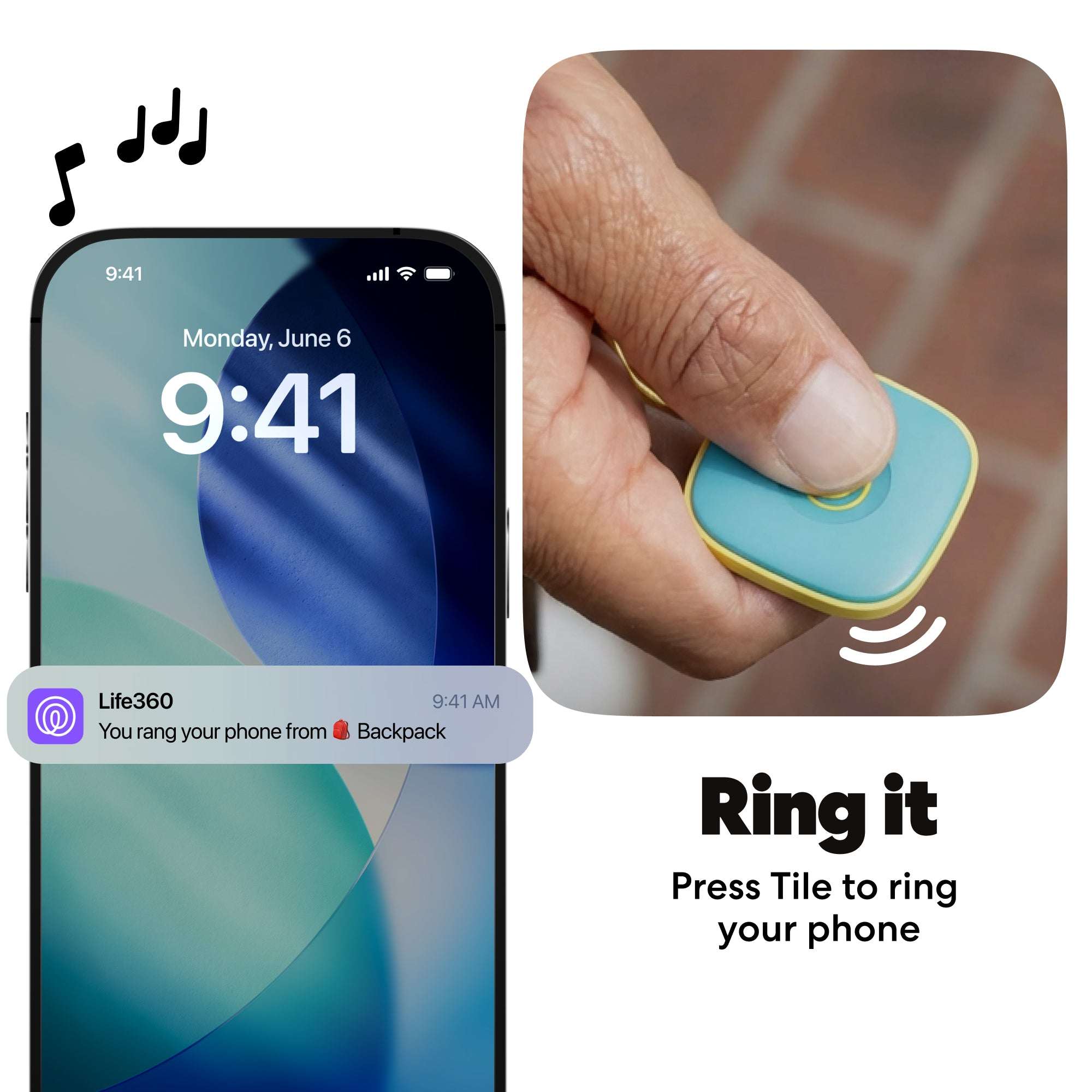 Life360 Tile (2024) Bluetooth Tracker, Keys Finder and Item Locator for Keys, Bags and More. Phone Finder. Both iOS and Android Compatible. 1-Pack (Aqua Lemon)