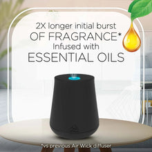 Essential mist diffuser with black base and blue light indicator