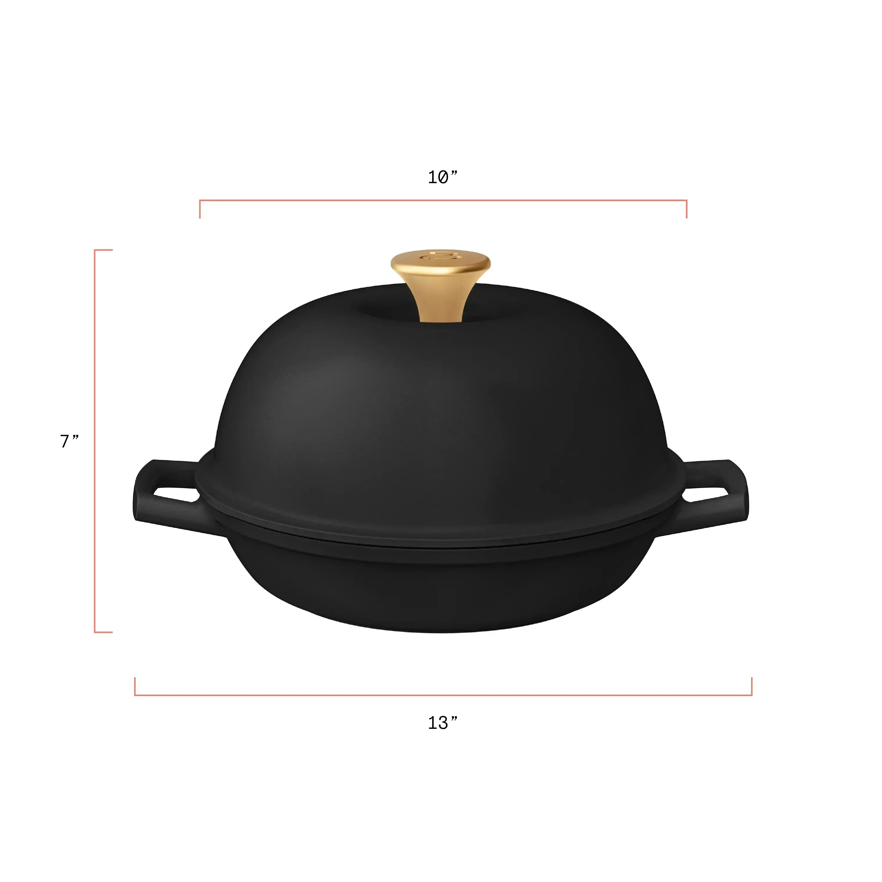 Beautiful Enameled Cast Iron Bread Oven, 10 inch, Round, Black Sesame by Drew Barrymore