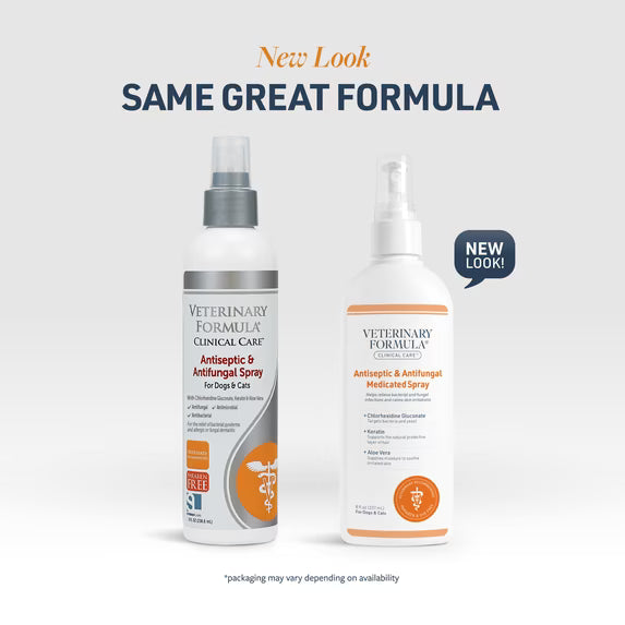 Veterinary Formula antiseptic & antifungal spray bottles with pump tops, new look