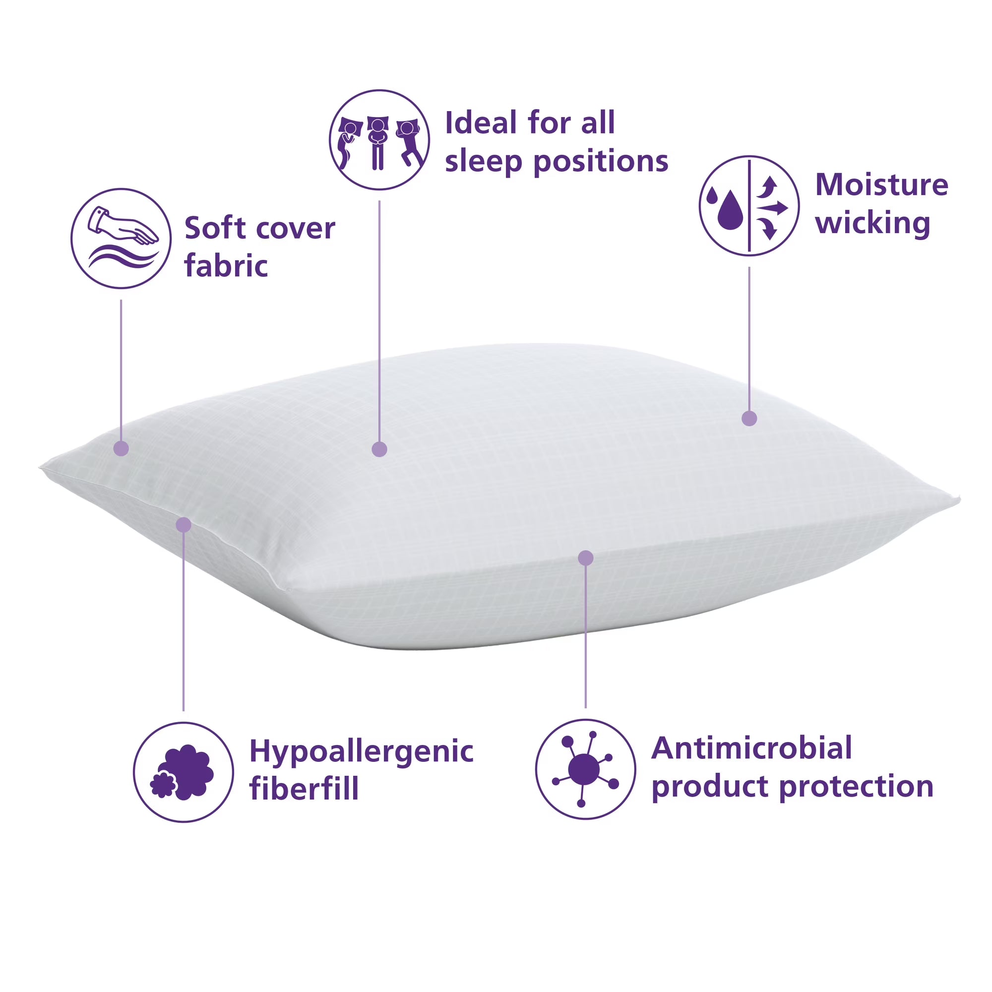 Mainstays Comfort Complete Bed Pillow, Standard/Queen