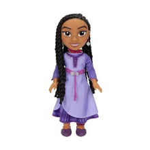 Asha-style doll wearing a lavender long-sleeve dress with purple belt and heart detail