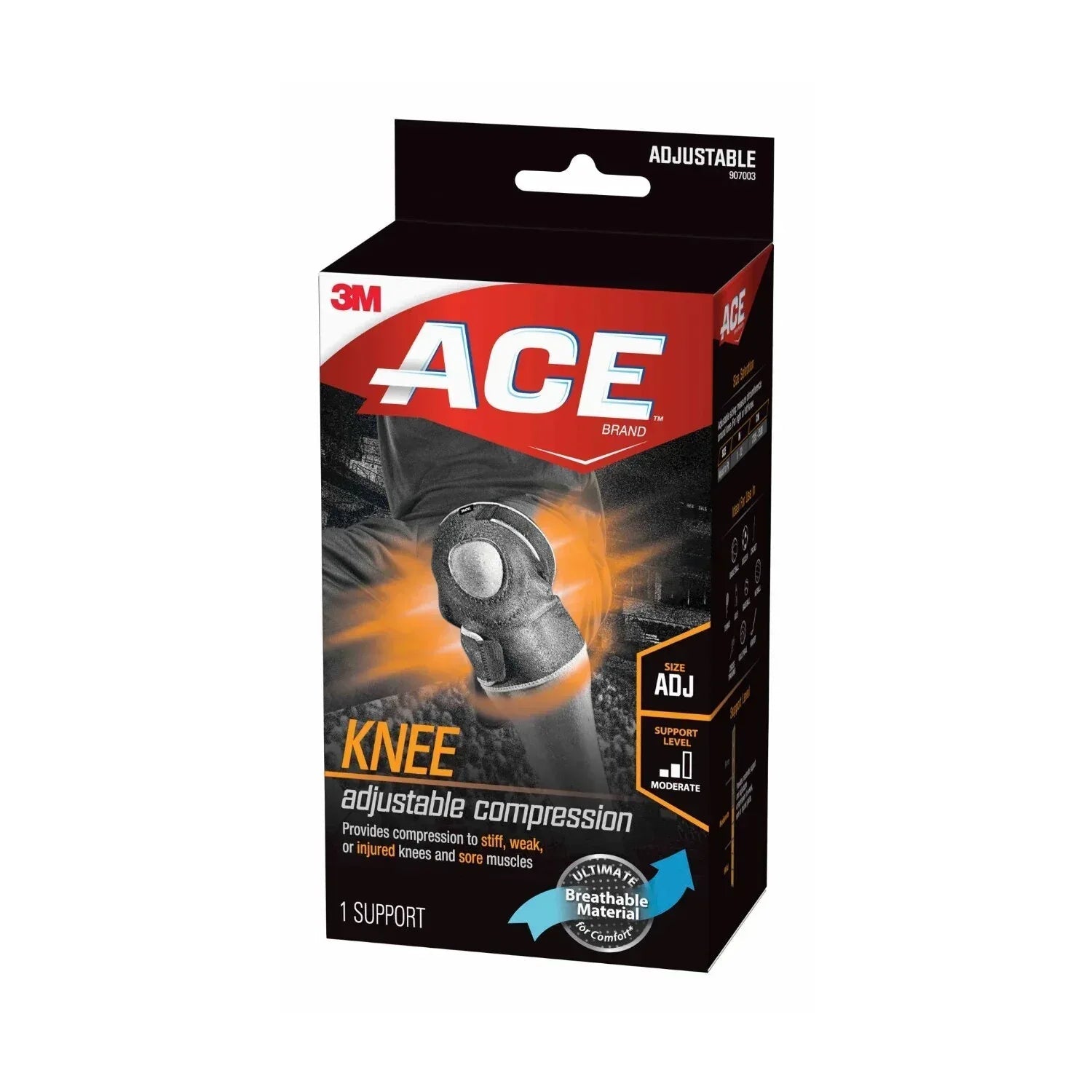 ACE Brand Adjustable Knee Support Brace, Breathable, Two Strap Support System