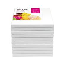White stretched canvas stack, 8x10 inch, 10-pack, value pack for painting