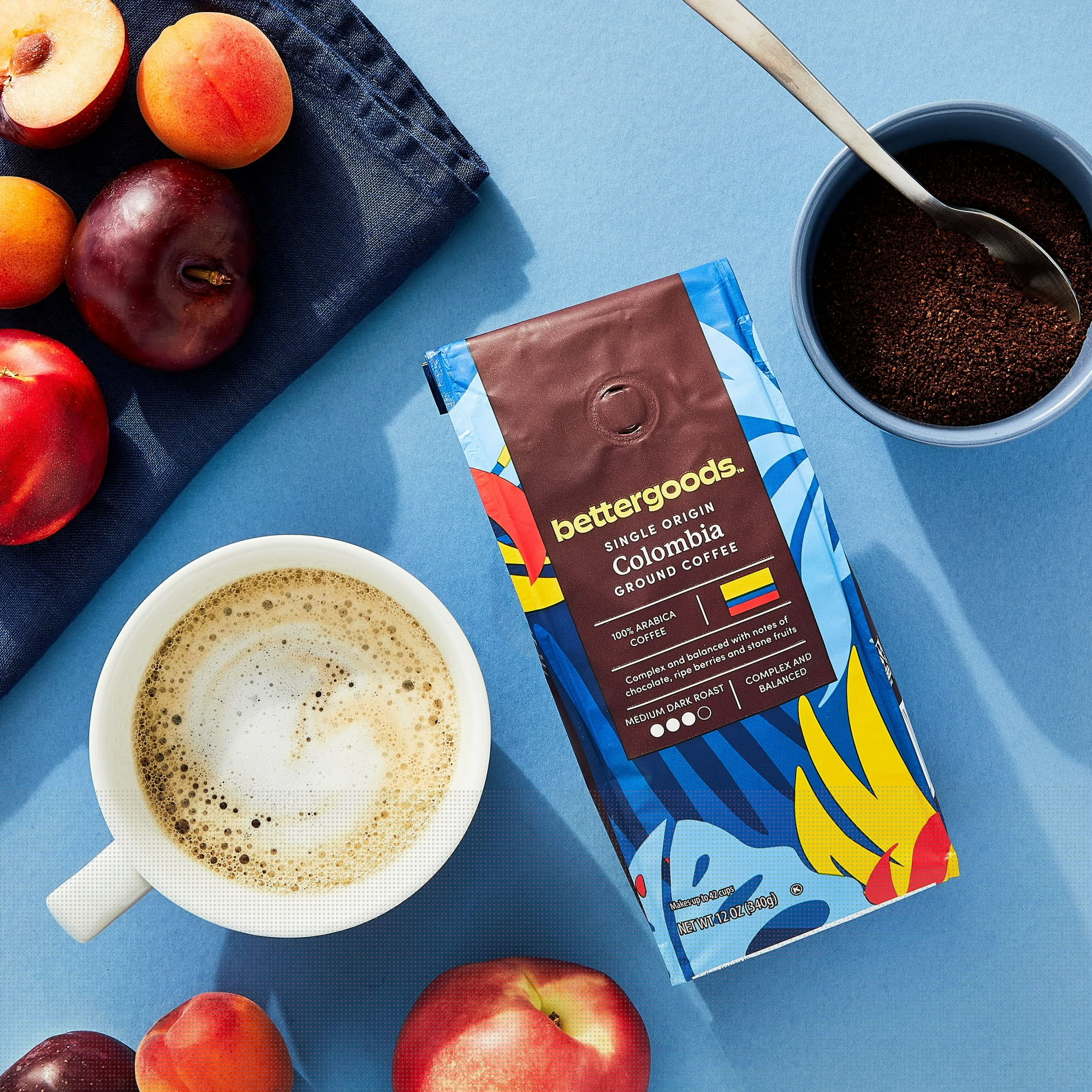 bettergoods Single Origin Colombia Ground Coffee, Medium Dark Roast, 12 oz - USA MEGA SHOP
