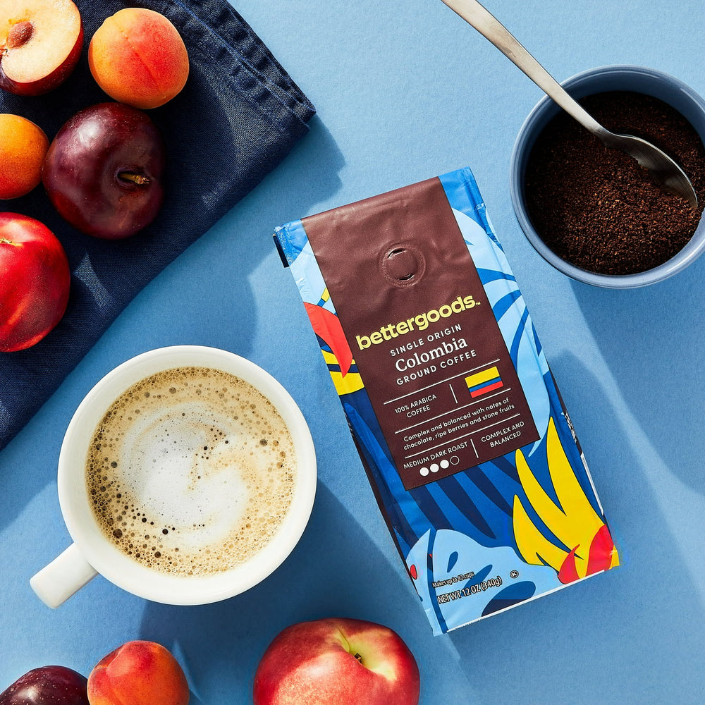 bettergoods Single Origin Colombia Ground Coffee, Medium Dark Roast, 12 oz - USA MEGA SHOP