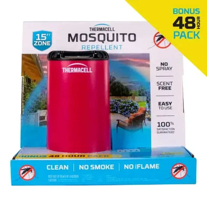 Thermacell Patio Shield Mosquito Repeller, Bonus Pack with 48 Hours of Mosquito Protection (Assorted Colors)