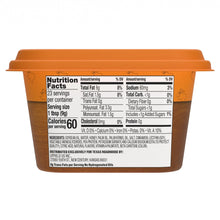 Texas Roadhouse honey cinnamon whipped buttery spread tub back with nutrition facts