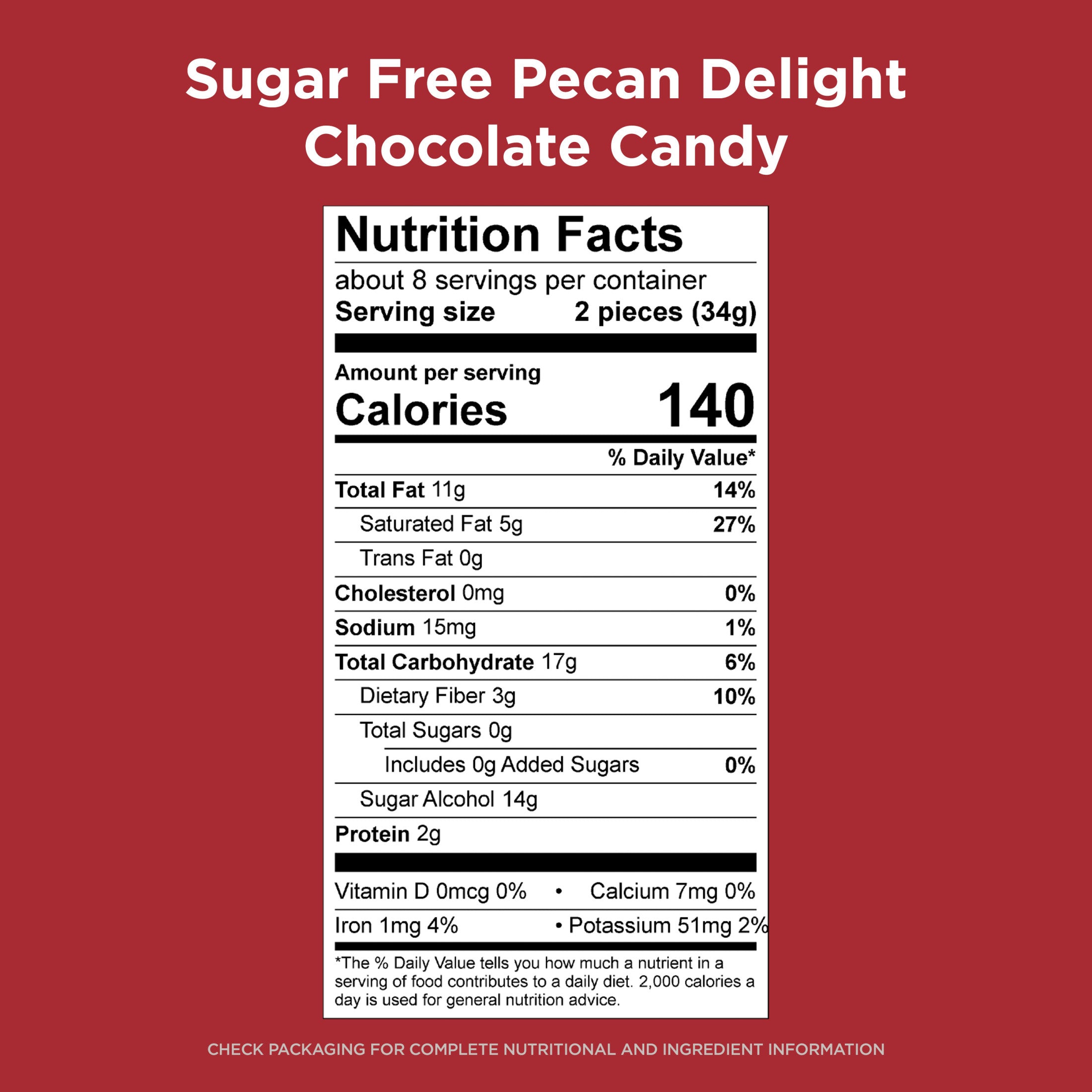 RUSSELL STOVER Sugar Free Pecan Delight Chocolate Candy, 10 oz. bag