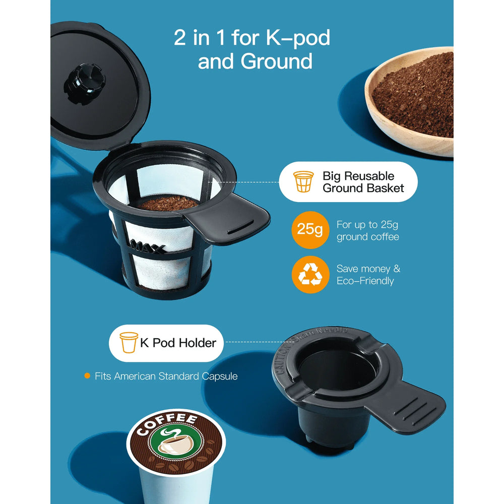 Sboly Iced Coffee Maker, Hot and Cold Coffee Maker Single Serve Coffee Maker for K Cup & Ground Coffee, with Descaling Reminder and Self Cleaning - USA MEGA SHOP