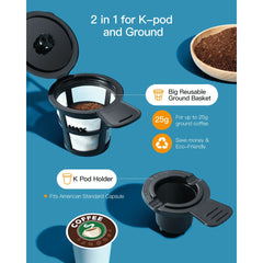 Sboly Iced Coffee Maker, Hot and Cold Coffee Maker Single Serve Coffee Maker for K Cup & Ground Coffee, with Descaling Reminder and Self Cleaning - USA MEGA SHOP