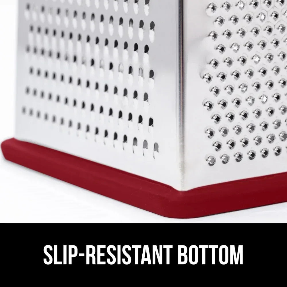 GORILLA GRIP Cheese Grater, BPA Free Stainless Steel Box Graters, Cheeses and Veggie Shredder
