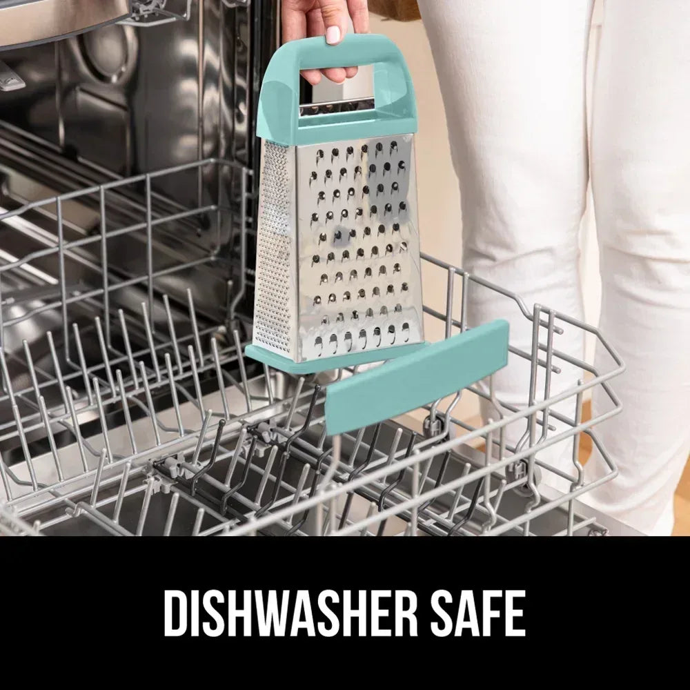 GORILLA GRIP Cheese Grater, BPA Free Stainless Steel Box Graters, Cheeses and Veggie Shredder