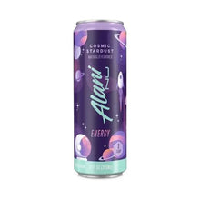 Alani Energy Cosmic Stardust 16 oz slim can with purple space-themed graphics