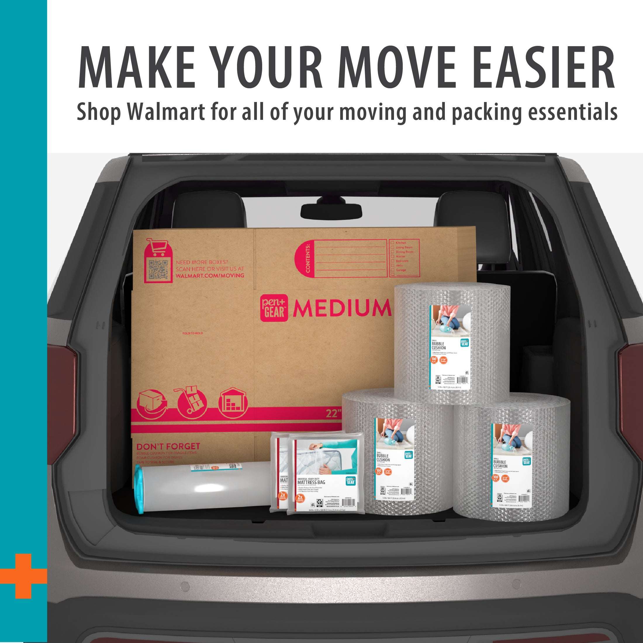 Pen+Gear Medium Moving Boxes, 22 in. L x 13 in. W x 15 in. H, Kraft