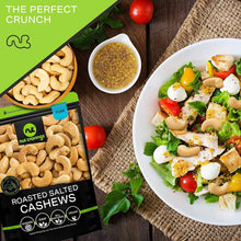 Roasted salted cashews with salad bowl and dipping cup