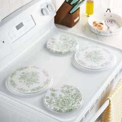 The Pioneer Woman Agatha 4-Piece Stainless Steel Range Burner Covers Set, Green