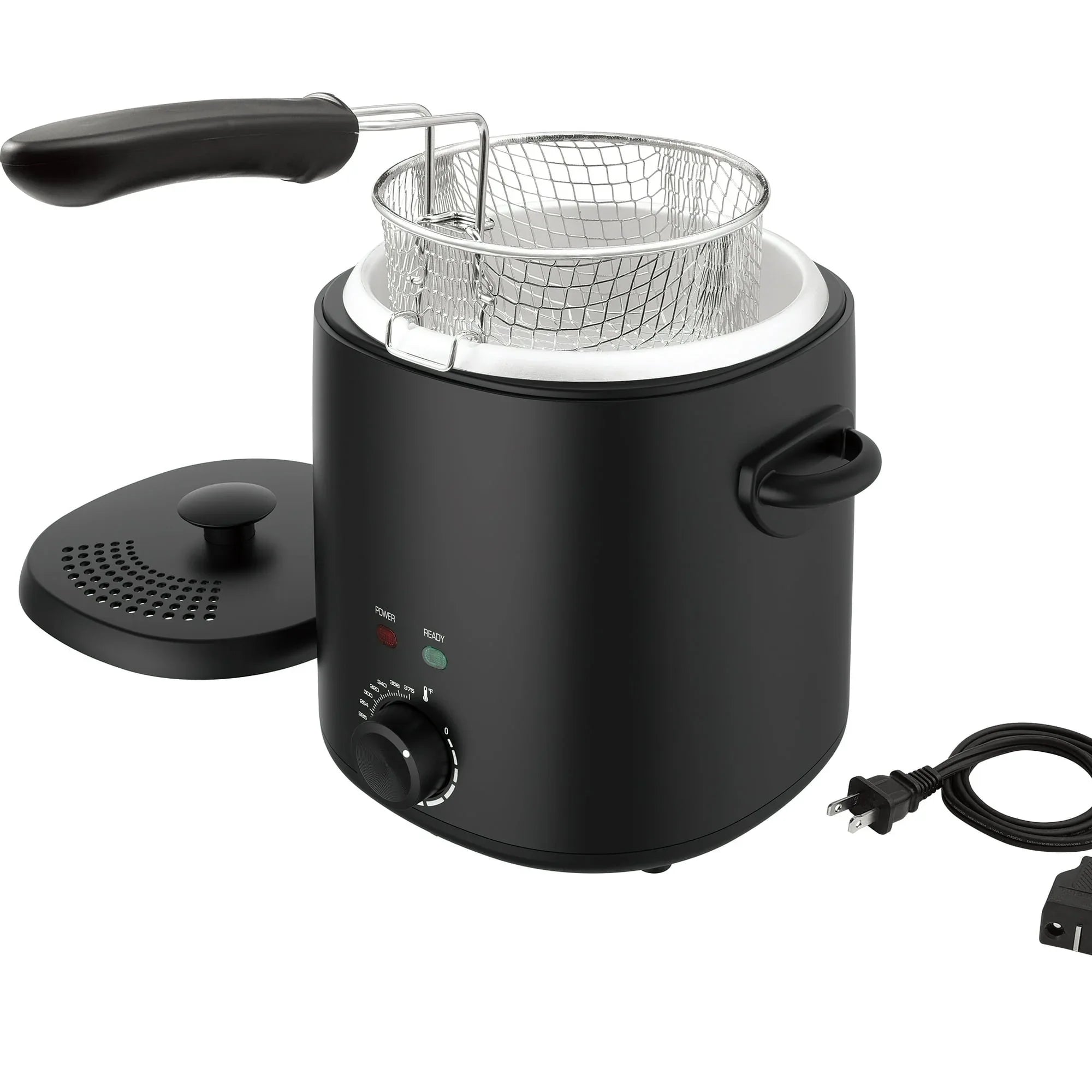 Mainstays 2QT Electric Deep Fryer, Matte Black - Household, 1000W - USA MEGA SHOP