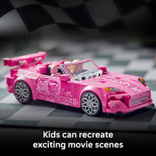 Pink LEGO Speed Champions race car toy with front hood and windshield