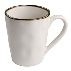 Elama Arthur 6 Piece Stoneware Mug Set in Matt White with Gold Rim