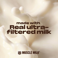 Ultra-filtered milk promotional label with Muscle Milk logo
