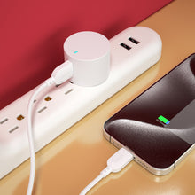 White 12W USB wall charger with folded plug and USB-C charging cable