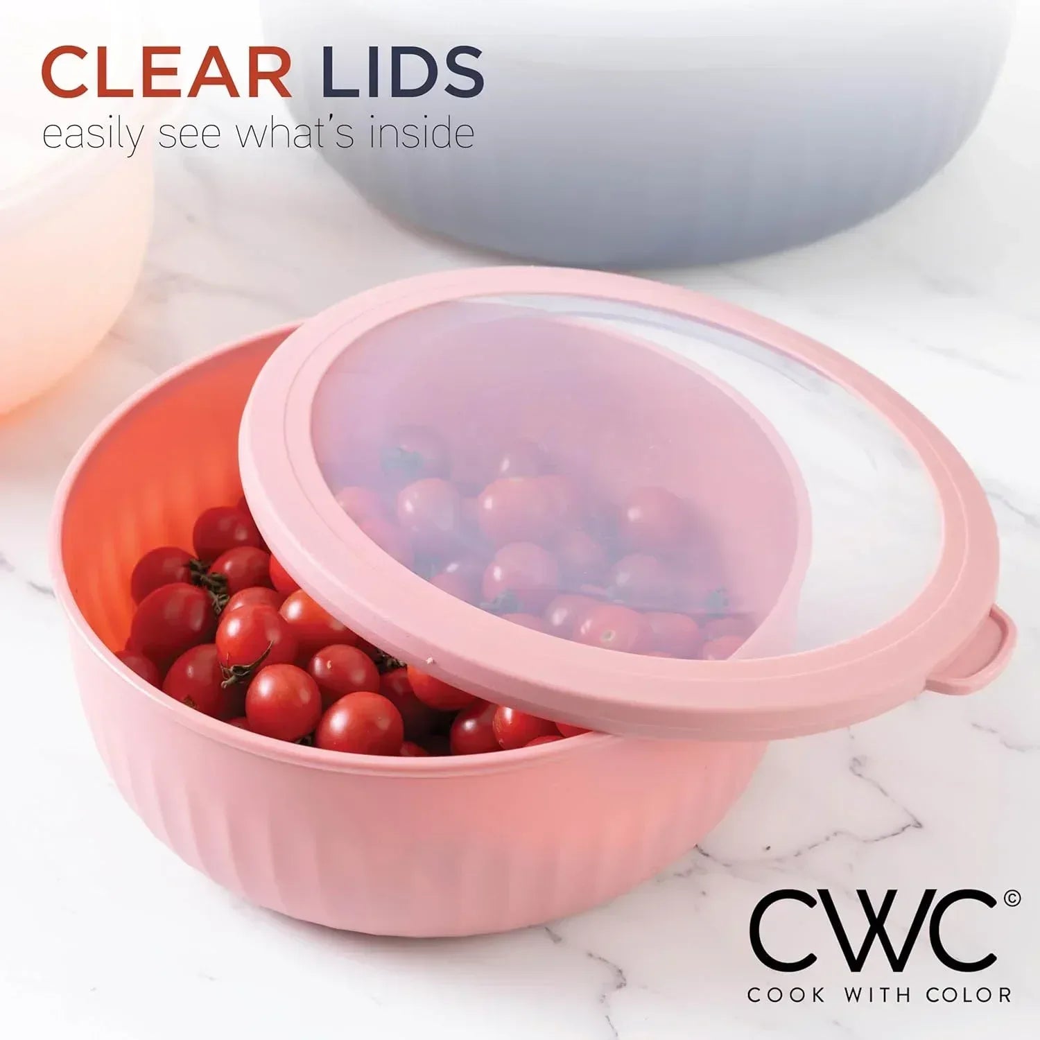 COOK WITH COLOR Meal Prep Containers Wide Mixing Bowls Food Storage Containers with Lid - USA MEGA SHOP