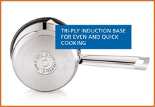 Stainless steel saucepan bottom with central disc