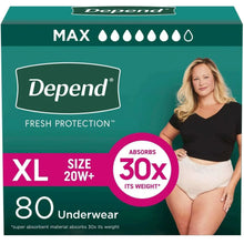Cream incontinence underwear brief, size XL, packaged MAX Fresh Protection