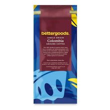 bettergoods Colombia ground coffee bag, medium dark roast