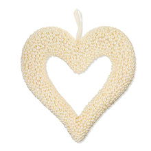 Beaded pearl heart wreath in white, loop hanger at top
