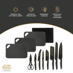 Thyme & Table 20-Piece Knife Set - Black - USA MEGA SHOP