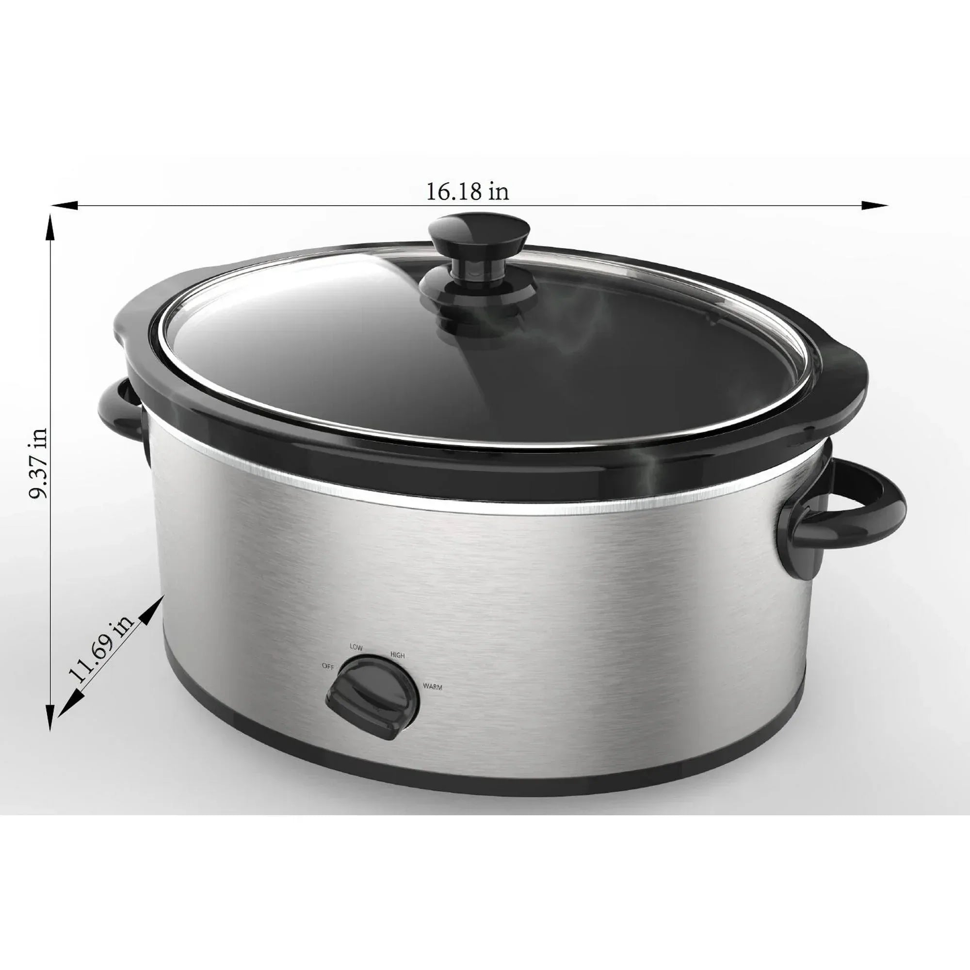 Mainstays 6 Qt Manual Slow Cooker, Stainless Steel - USA MEGA SHOP