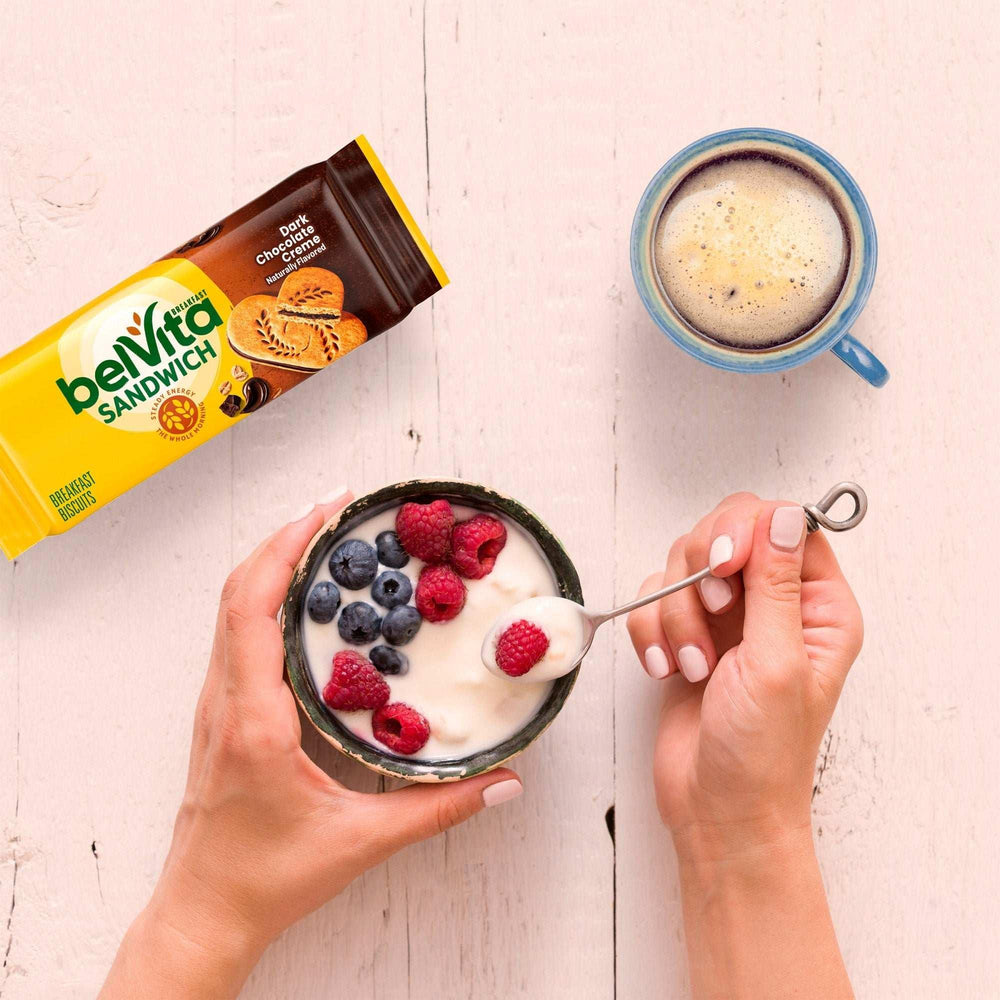 belVita Breakfast Sandwich Biscuits, Dark Chocolate Creme, 1.76 oz, 25-count - USA MEGA SHOP