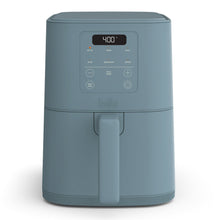Slim 4 qt air fryer in Surf blue with front digital control panel and pull-out handle