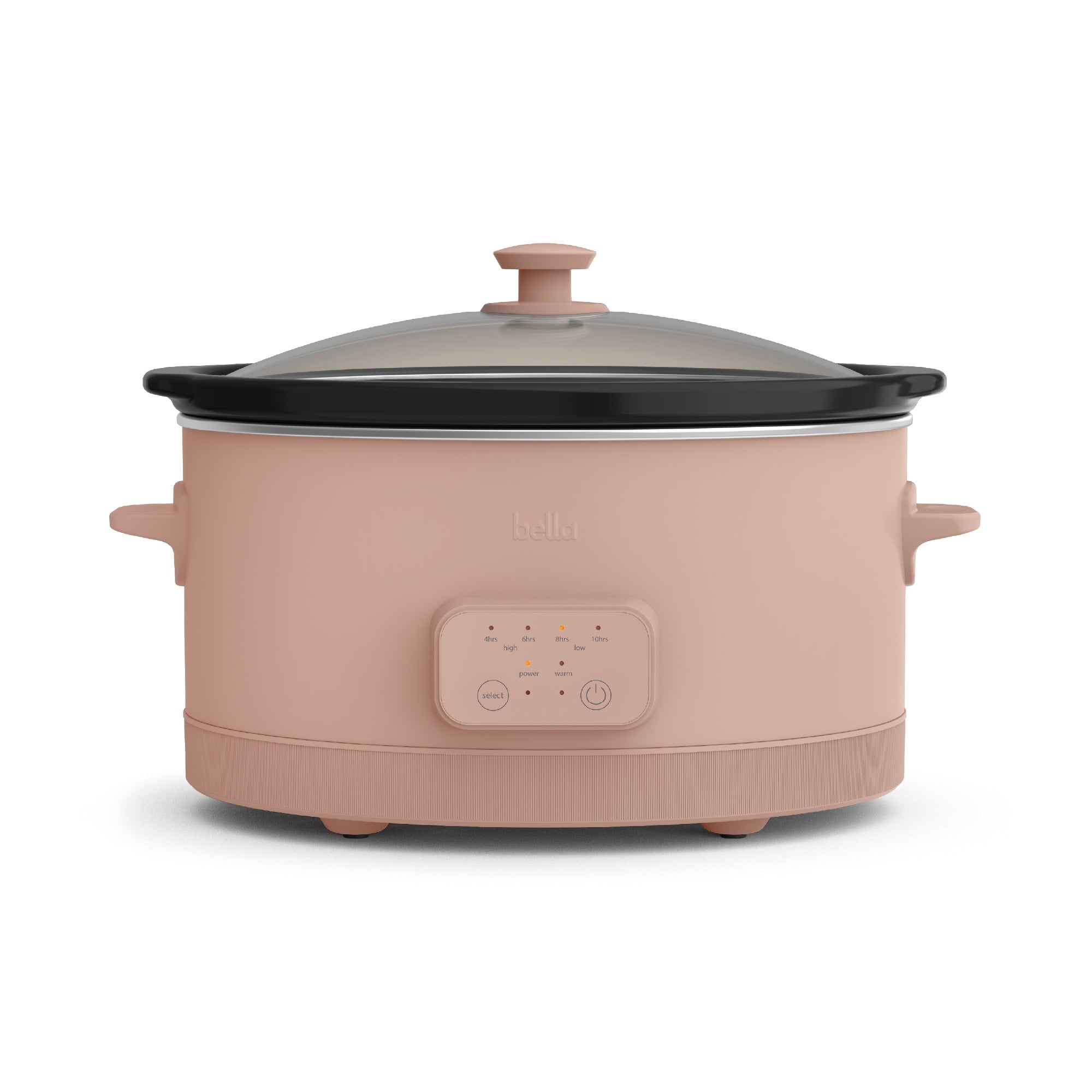 bella 6 Qt Digital Programmable Slow Cooker with Ceramic Nonstick Coating, Adjustable Temperature & Cooking Time, Dishwasher Safe Pot & Tempered Glass Lid, Oatmilk